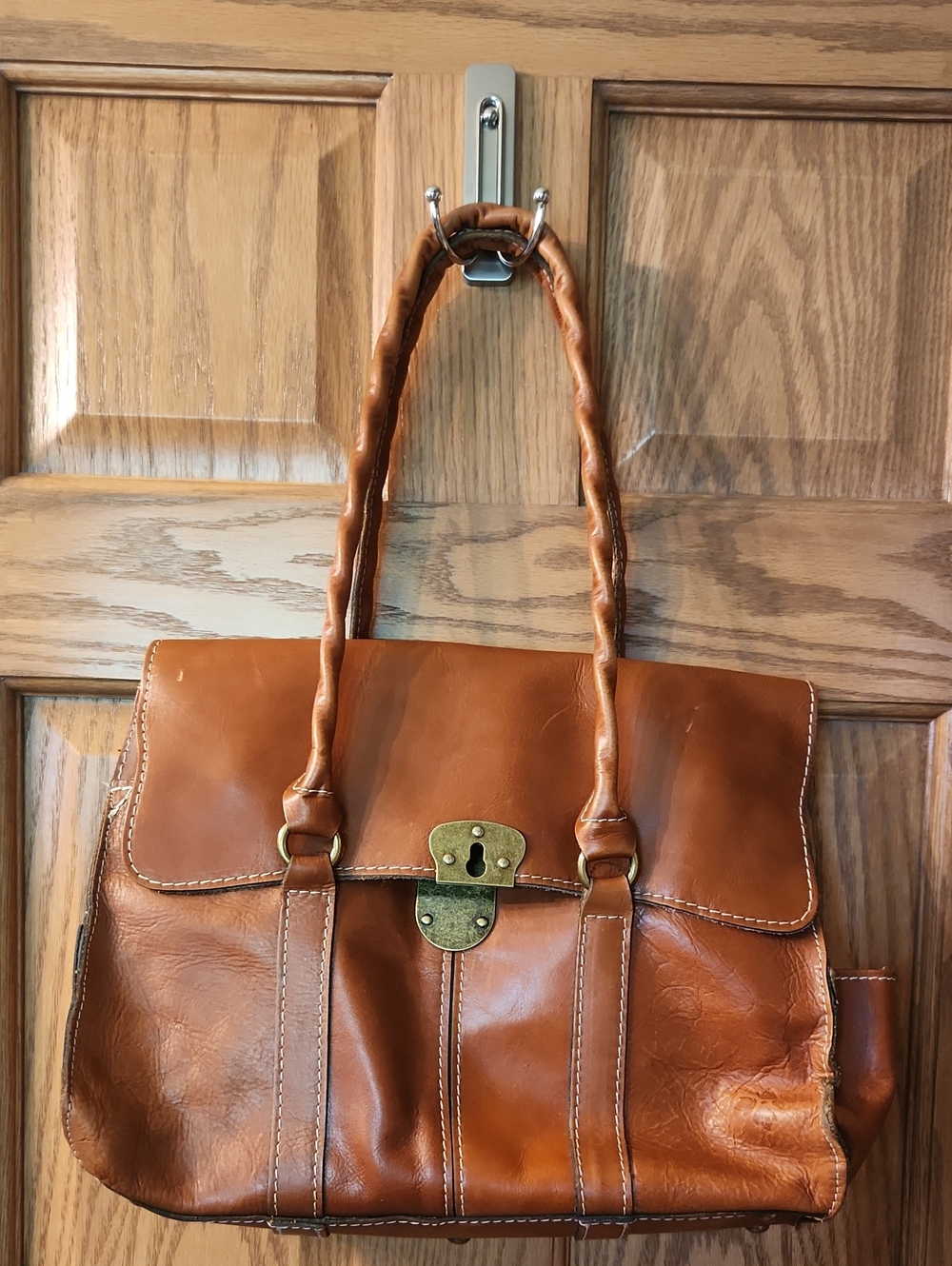 Patricia Nash Brown Leather Tote Handbag - Classic Women's Shoulder Ba/Crossbody